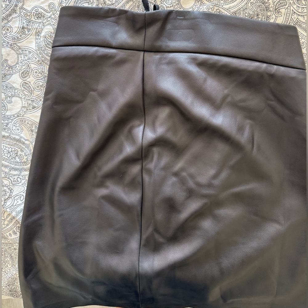 Marcela Black Faux Leather Skirt